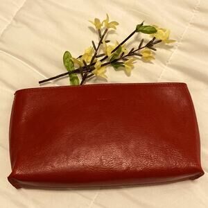 NWOT Furla Red Leather Clutch Make Up Case Small Purse